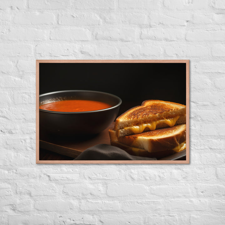 Grilled Cheese with Tomato Soup Framed poster 🤤 from Yumify.AI