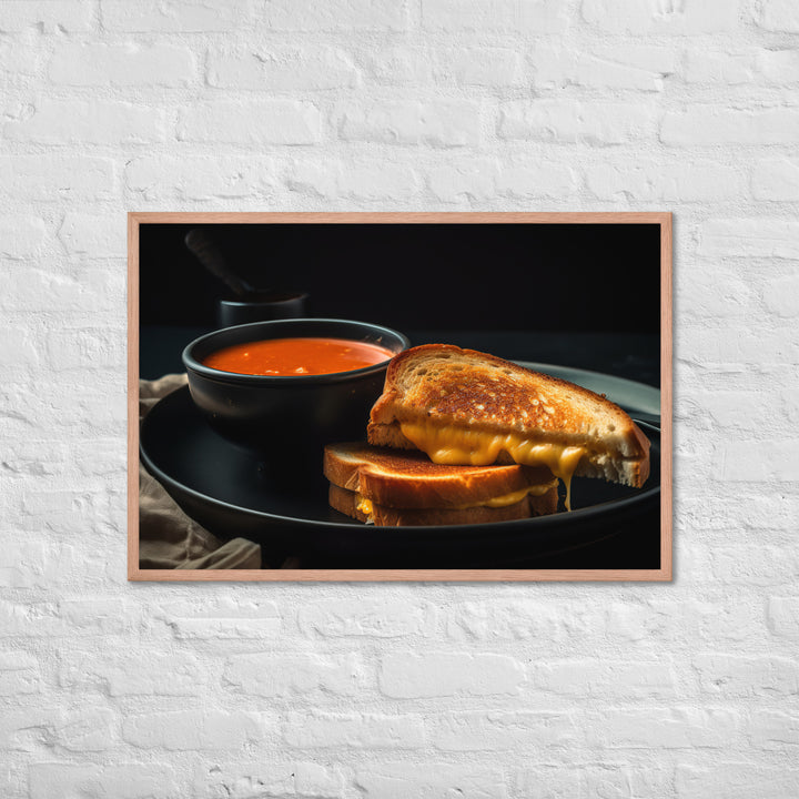 Grilled Cheese with Tomato Soup Framed poster 🤤 from Yumify.AI