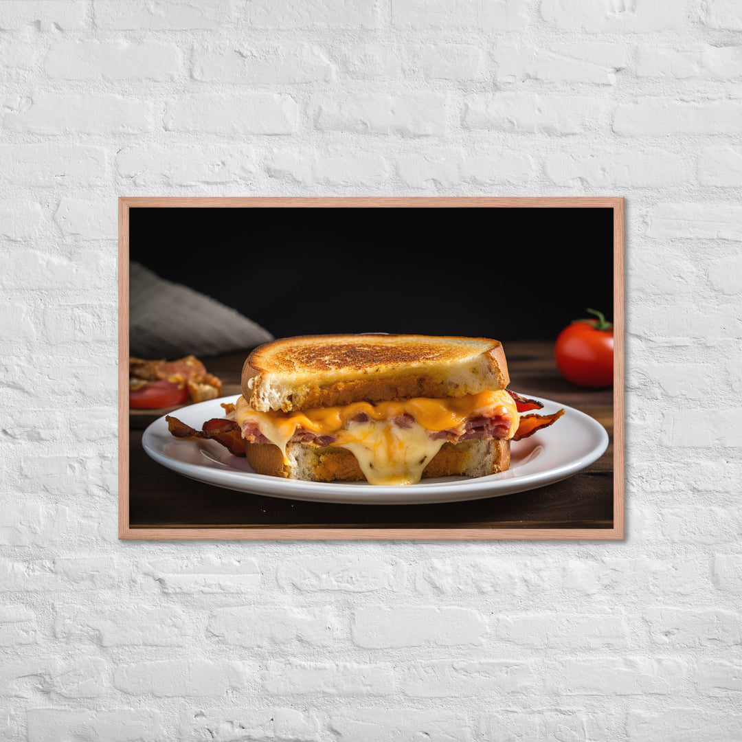 Gourmet Grilled Cheese with Bacon and Tomato Framed poster 🤤 from Yumify.AI