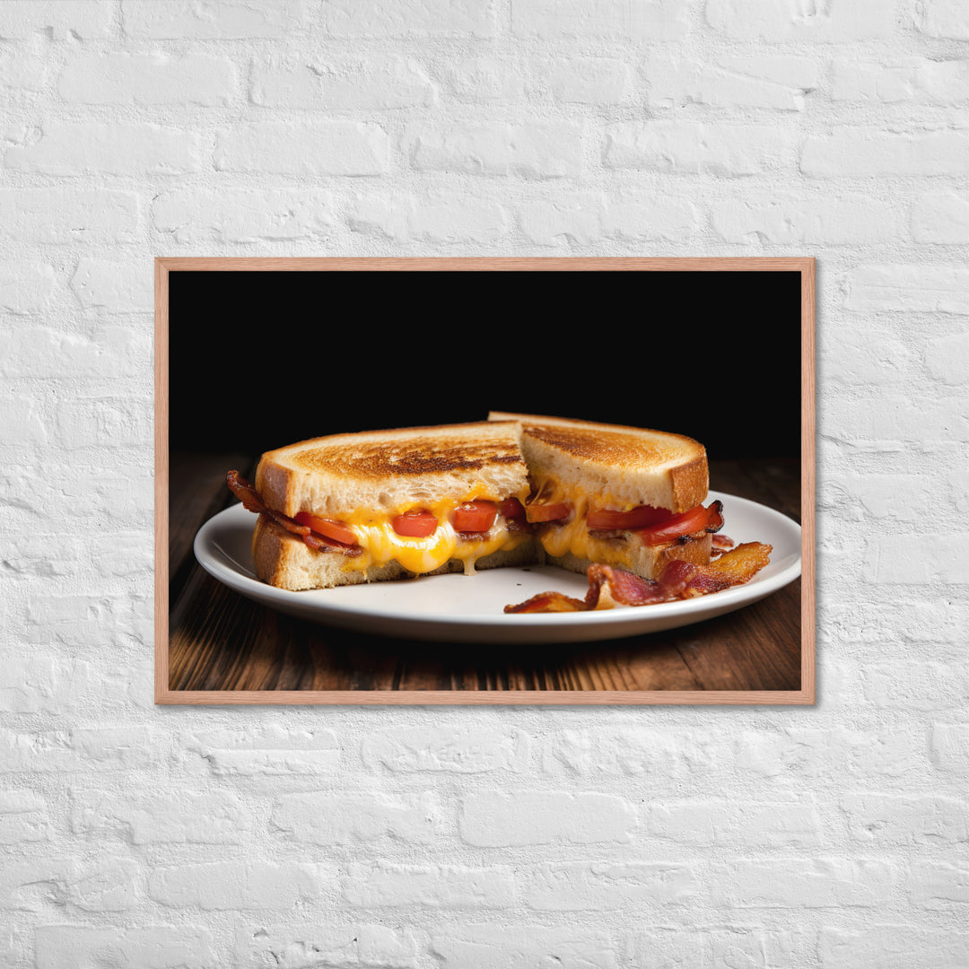 Gourmet Grilled Cheese with Bacon and Tomato Framed poster 🤤 from Yumify.AI