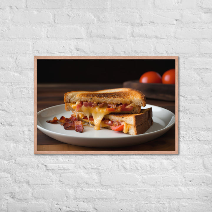 Gourmet Grilled Cheese with Bacon and Tomato Framed poster 🤤 from Yumify.AI