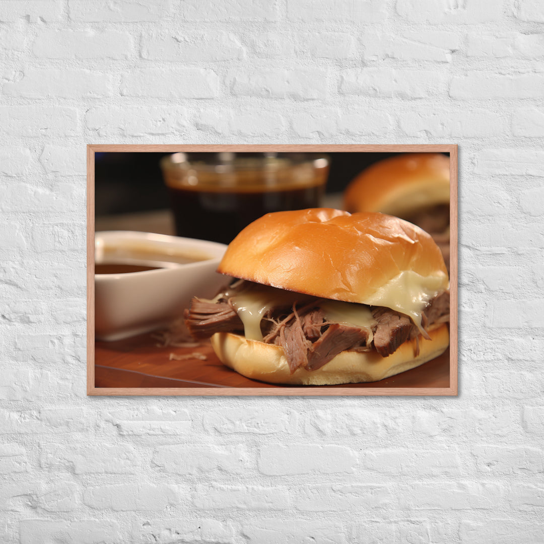 French Dip Sandwich with Au Jus Framed poster 🤤 from Yumify.AI