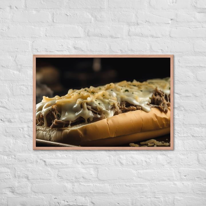 Cheesy Philly Cheesesteak Framed poster 🤤 from Yumify.AI