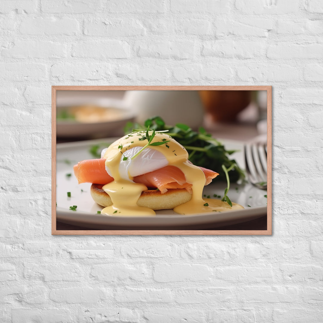 Smoked Salmon Eggs Benedict Framed poster 🤤 from Yumify.AI