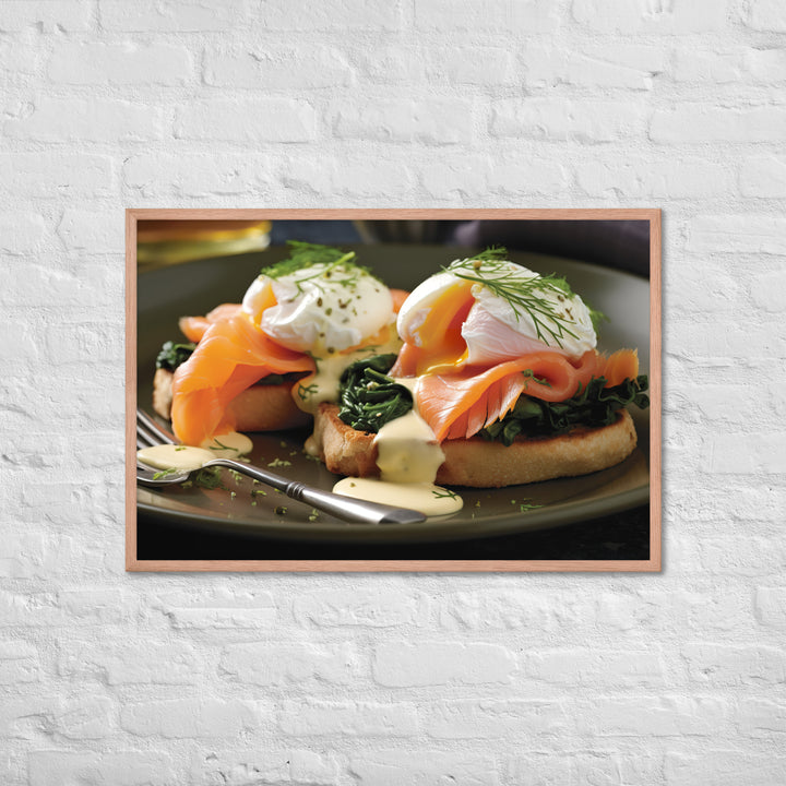 Smoked Salmon Eggs Benedict Framed poster 🤤 from Yumify.AI