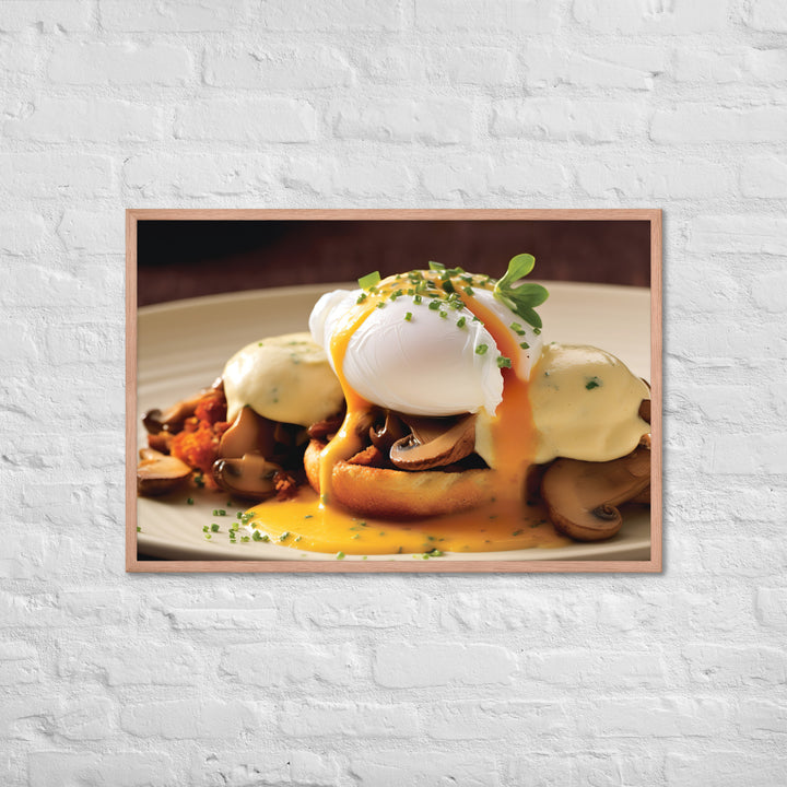 Mushroom and Truffle Eggs Benedict Framed poster 🤤 from Yumify.AI