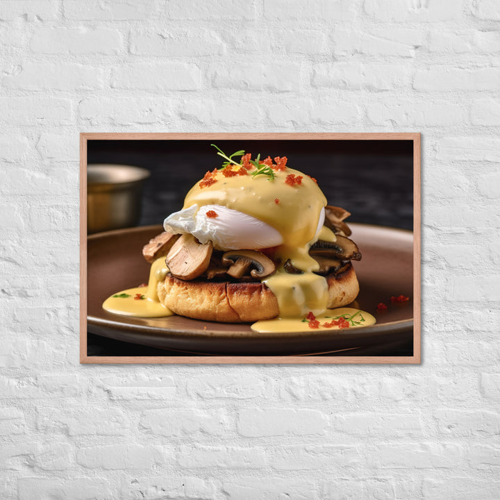 Mushroom and Truffle Eggs Benedict Framed poster 🤤 from Yumify.AI