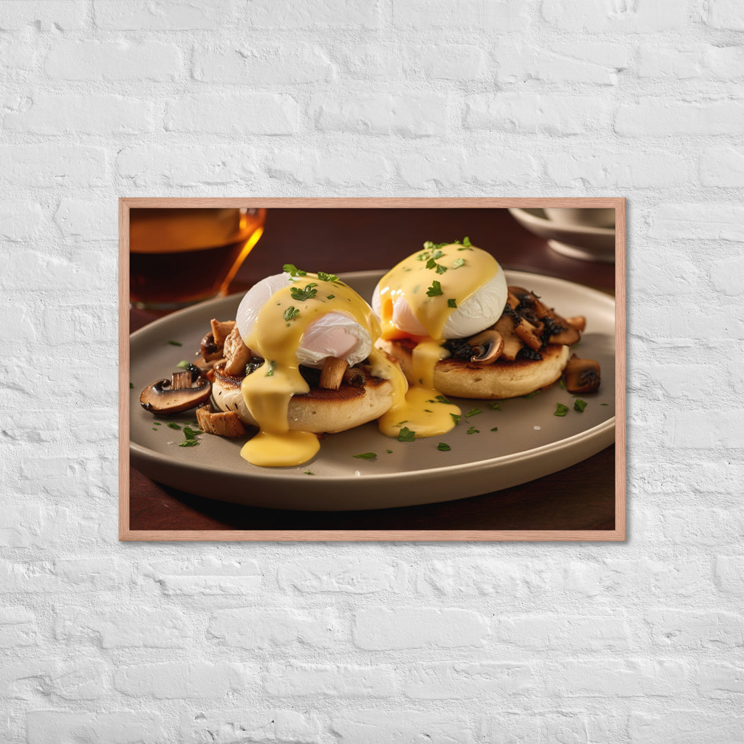 Mushroom and Truffle Eggs Benedict Framed poster 🤤 from Yumify.AI