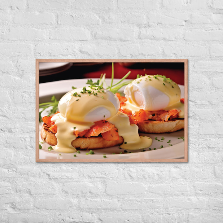 Crab or Lobster Eggs Benedict Framed poster 🤤 from Yumify.AI