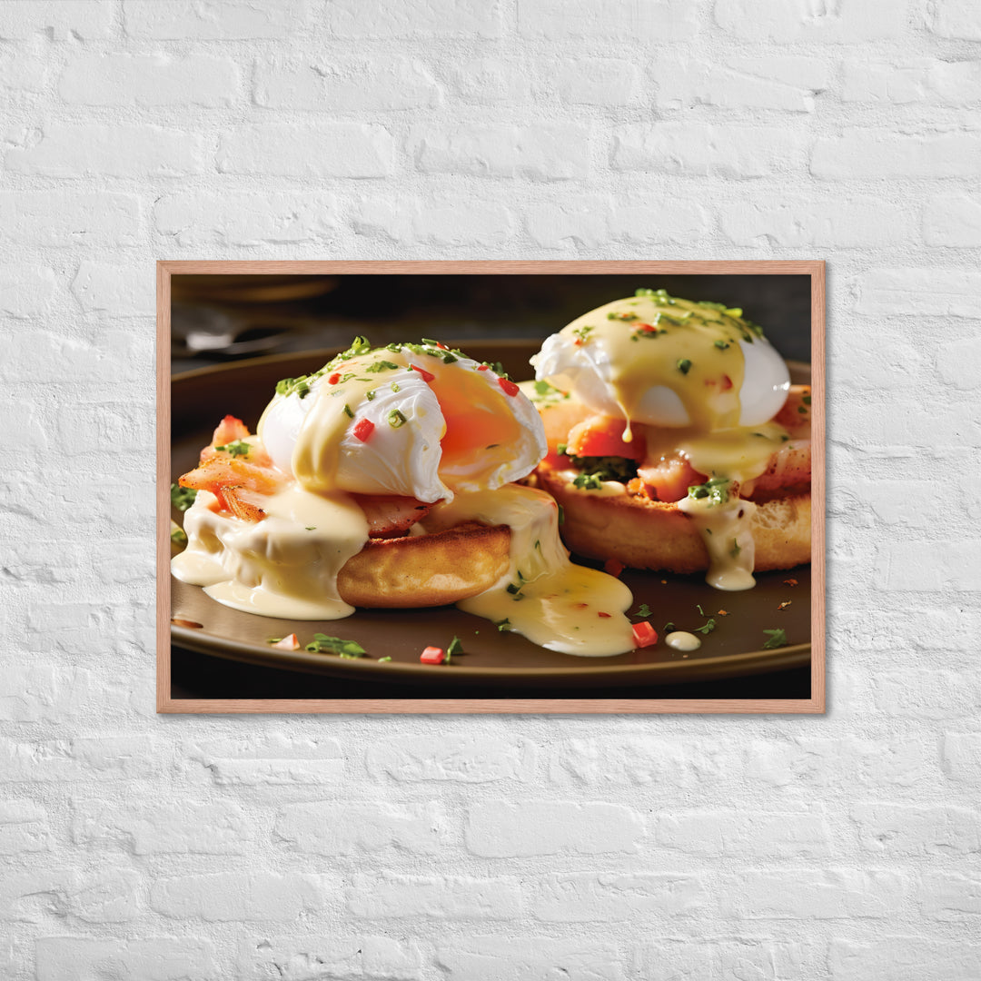 Crab or Lobster Eggs Benedict Framed poster 🤤 from Yumify.AI