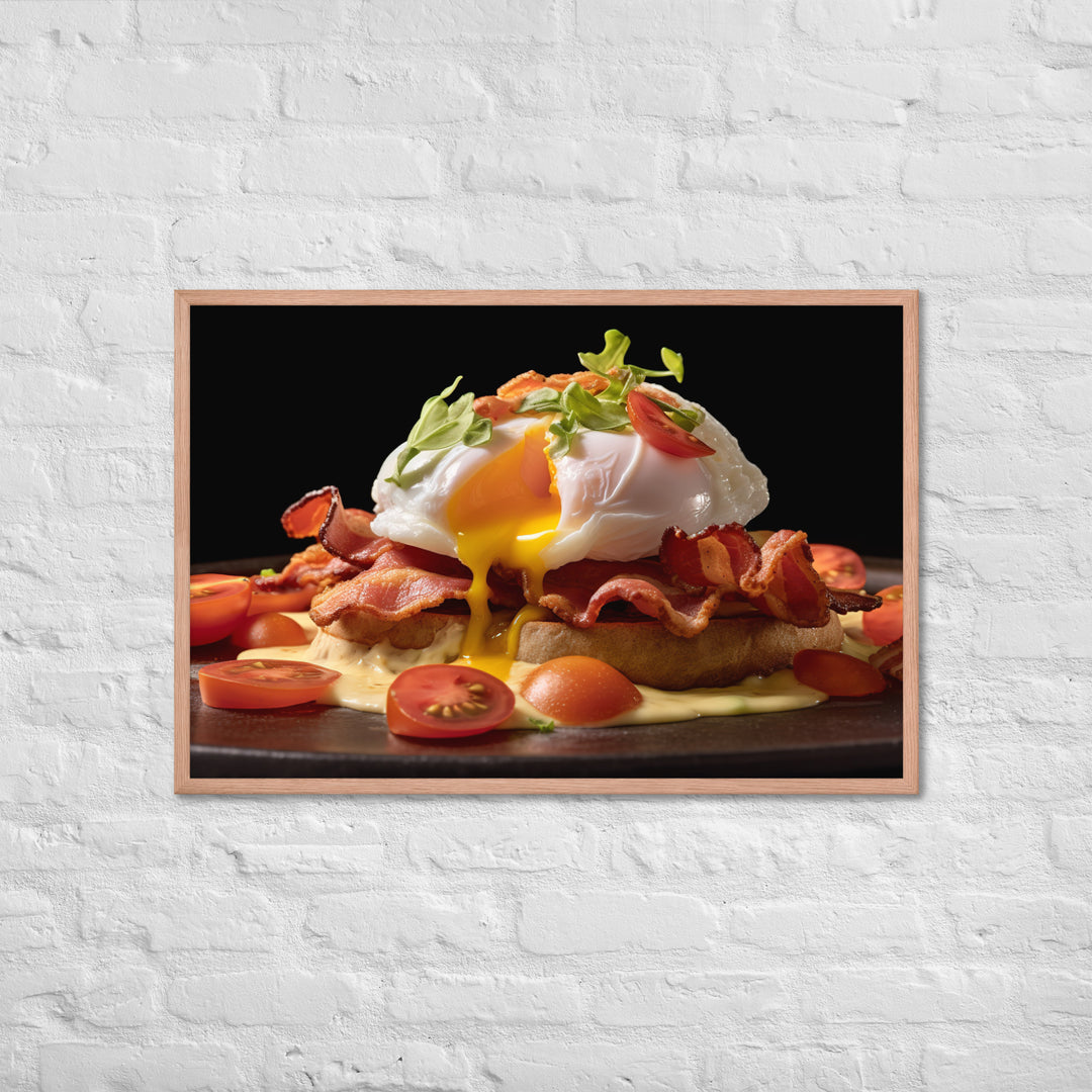 Bacon and Tomato Eggs Benedict Framed poster 🤤 from Yumify.AI