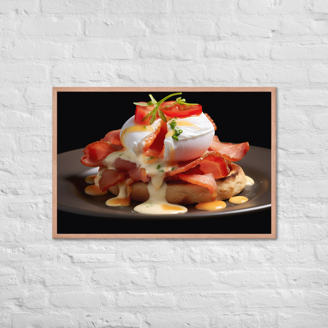 Bacon and Tomato Eggs Benedict Framed poster 🤤 from Yumify.AI