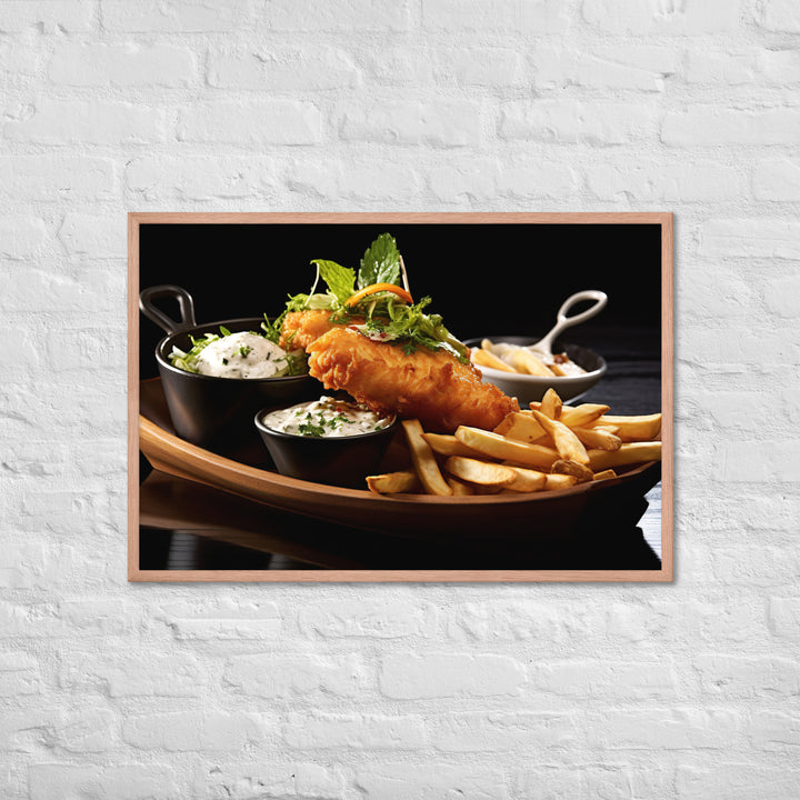 Gourmet Fish and Chips Framed poster 🤤 from Yumify.AI