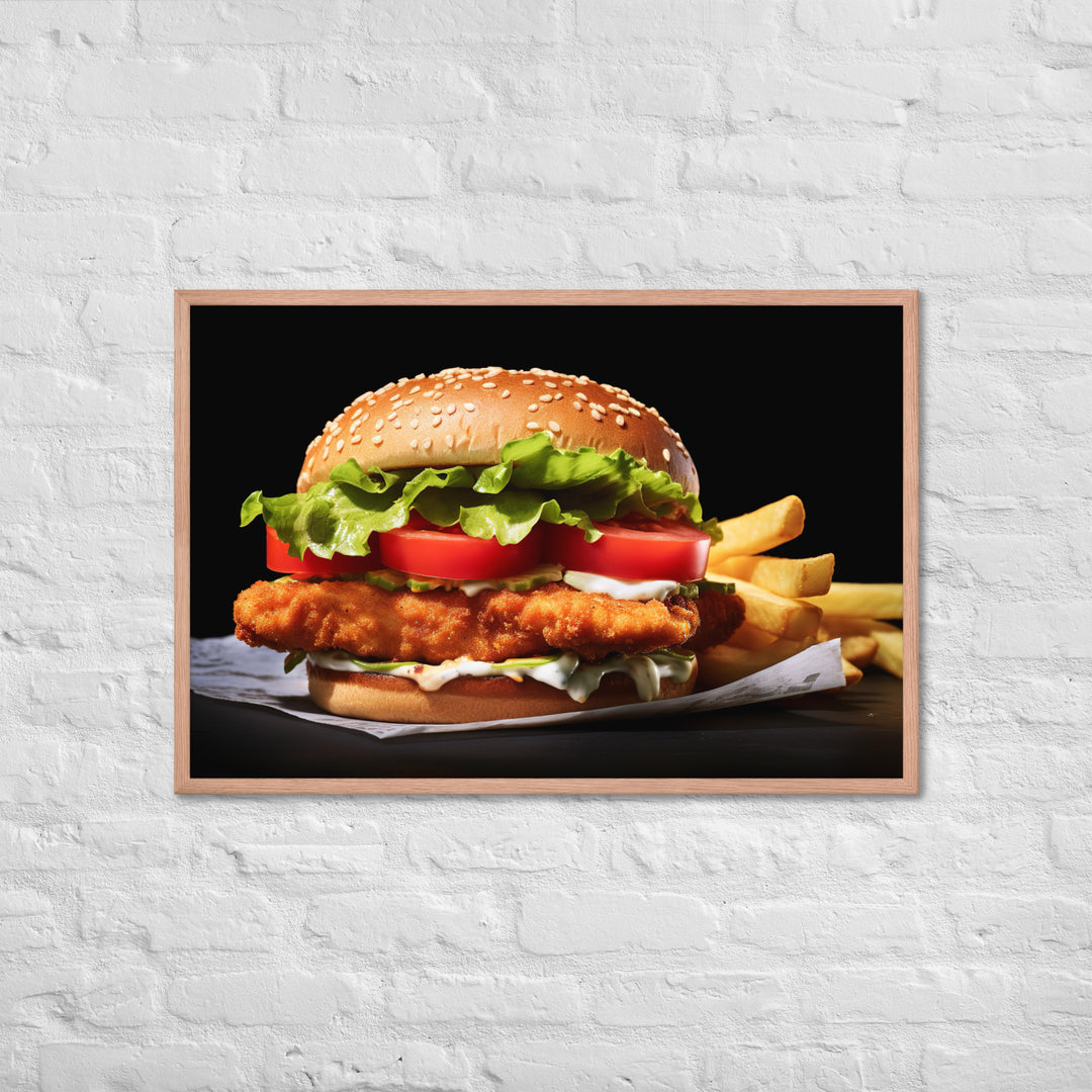 Fish Burger and Chips Framed poster 🤤 from Yumify.AI