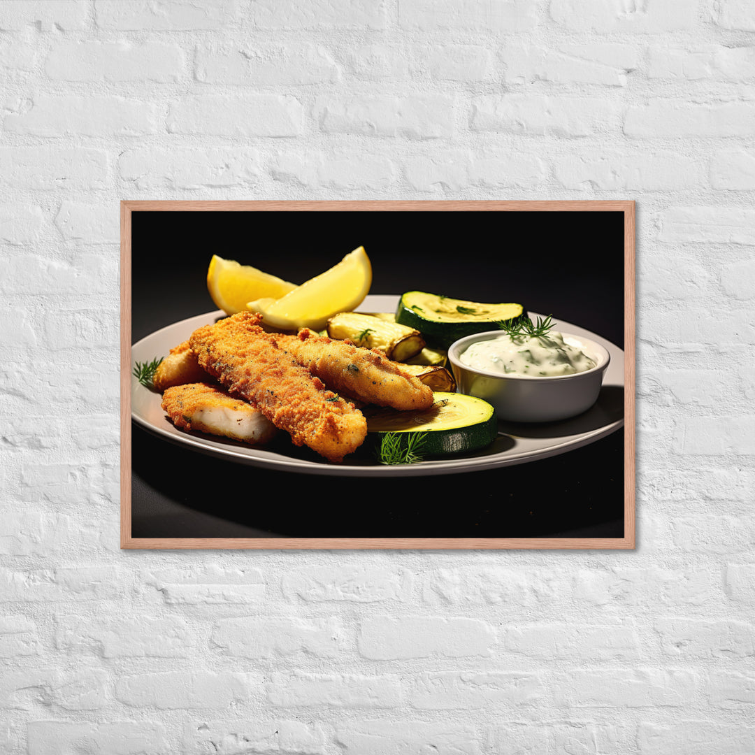 Fish and Zucchini Fries Framed poster 🤤 from Yumify.AI