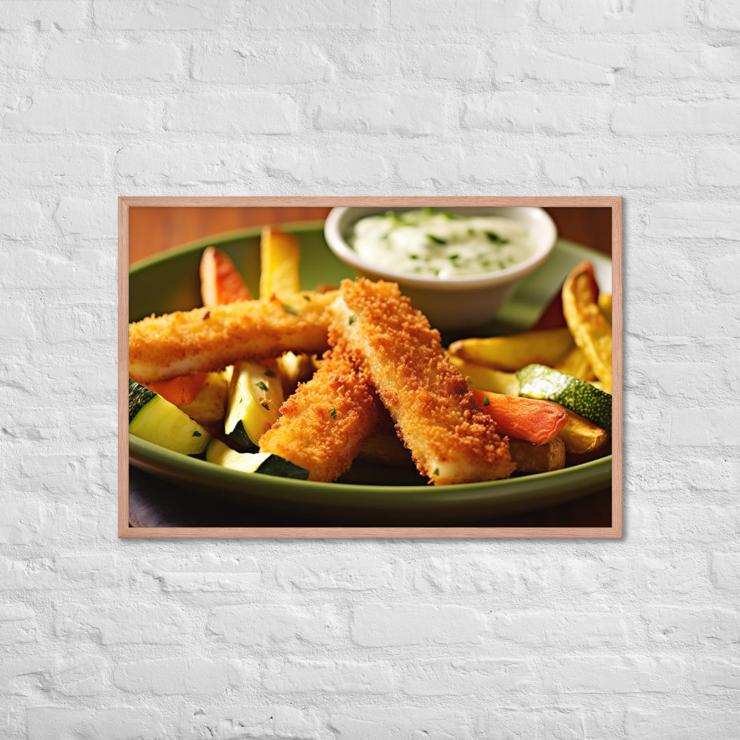 Fish and Zucchini Fries Framed poster 🤤 from Yumify.AI