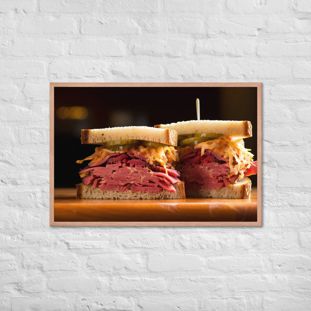 Montreal Smoked Meat Sandwich Framed poster 🤤 from Yumify.AI