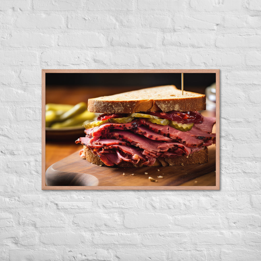 Montreal Smoked Meat Sandwich Framed poster 🤤 from Yumify.AI