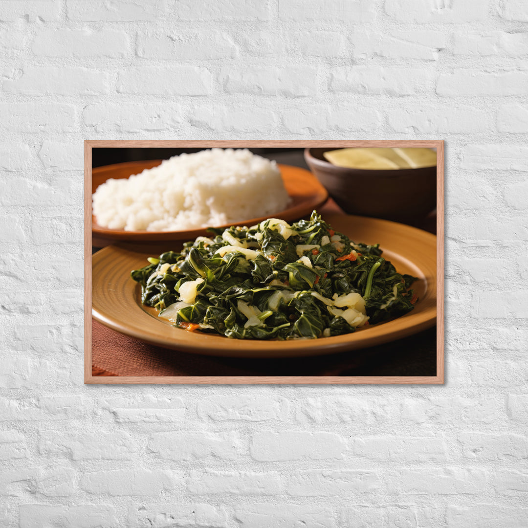 Ugali with Sukuma Wiki Framed poster 🤤 from Yumify.AI