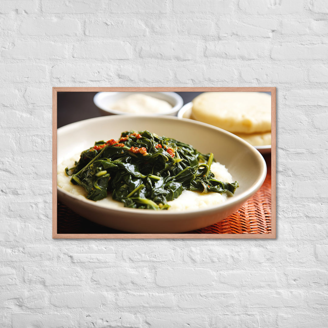 Ugali with Sukuma Wiki Framed poster 🤤 from Yumify.AI