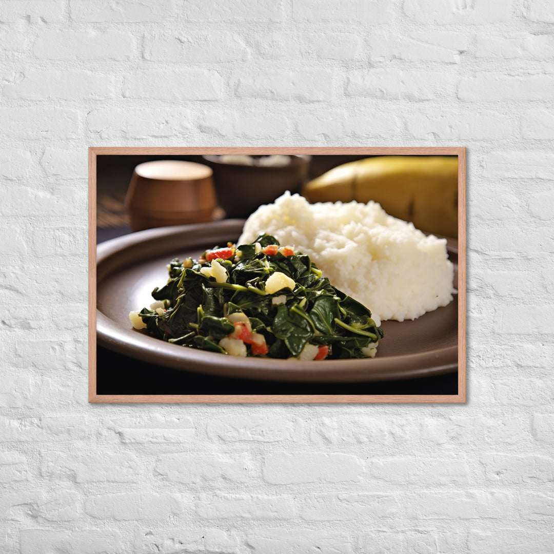 Ugali with Sukuma Wiki Framed poster 🤤 from Yumify.AI