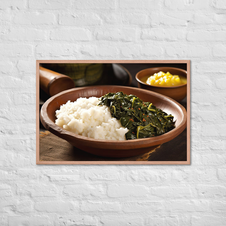 Ugali with Sukuma Wiki Framed poster 🤤 from Yumify.AI