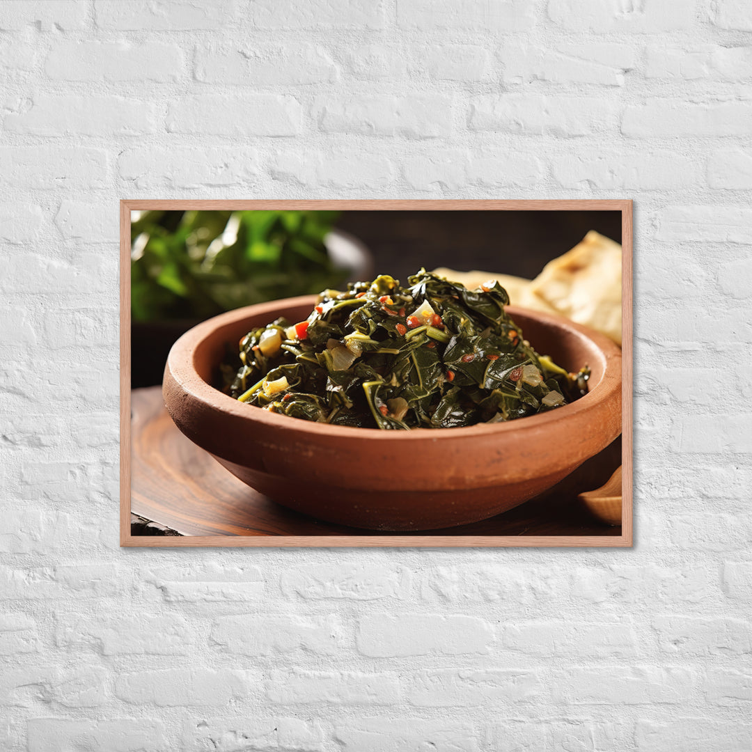 Sukuma Wiki with Chapati Framed poster 🤤 from Yumify.AI