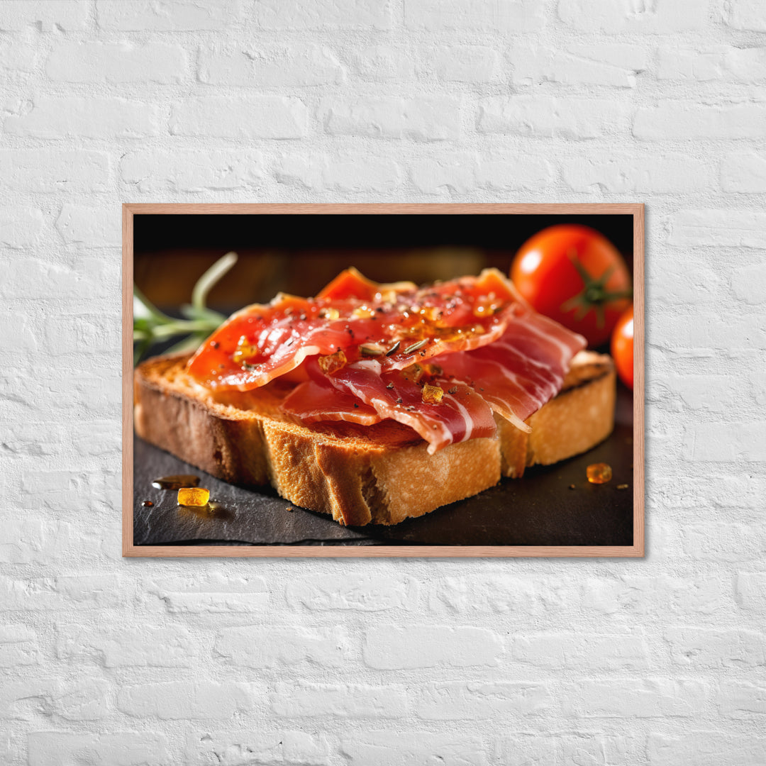 Tosta con Jamn y Tomate Framed poster 🤤 from Yumify.AI