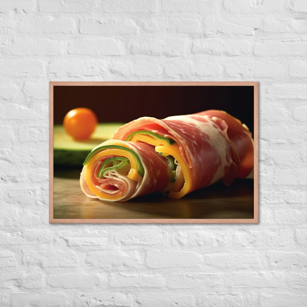 Jamn Serrano Wrapped Melon Framed poster 🤤 from Yumify.AI