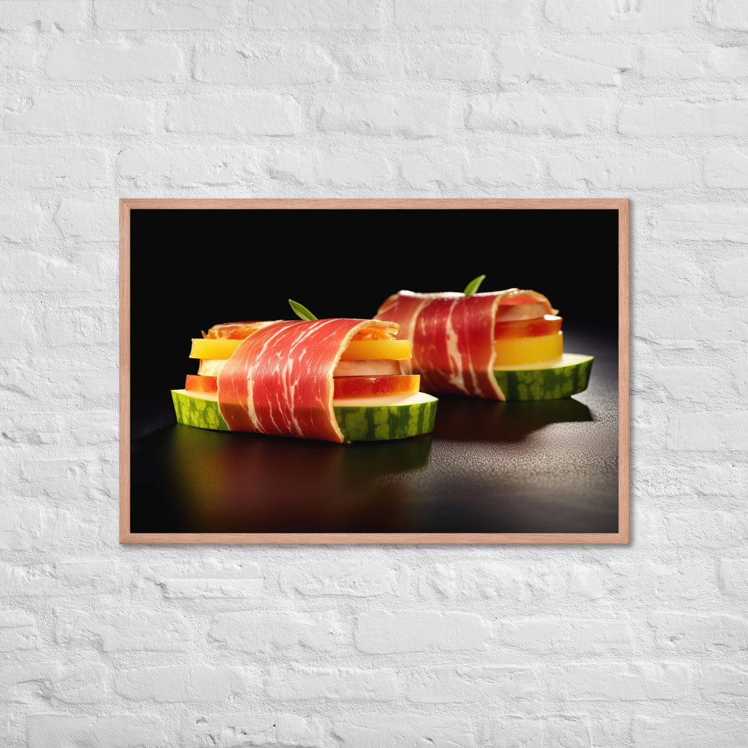 Jamn Serrano Wrapped Melon Framed poster 🤤 from Yumify.AI