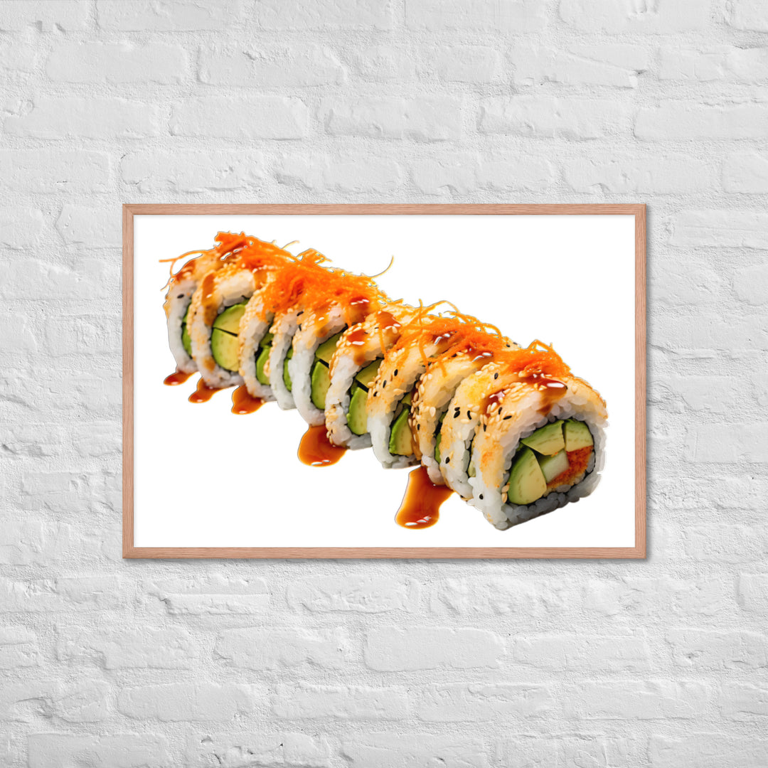 Vibrant Dragon Roll Sushi Framed poster 🤤 from Yumify.AI