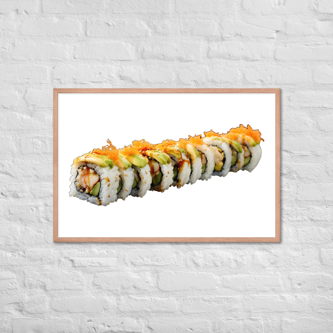 Vibrant Dragon Roll Sushi Framed poster 🤤 from Yumify.AI