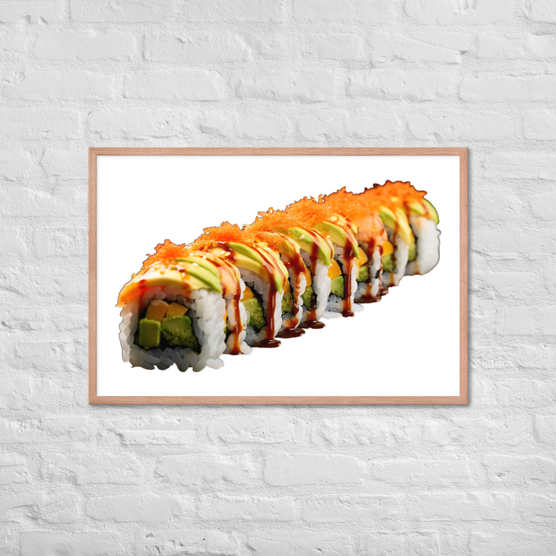 Vibrant Dragon Roll Sushi Framed poster 🤤 from Yumify.AI