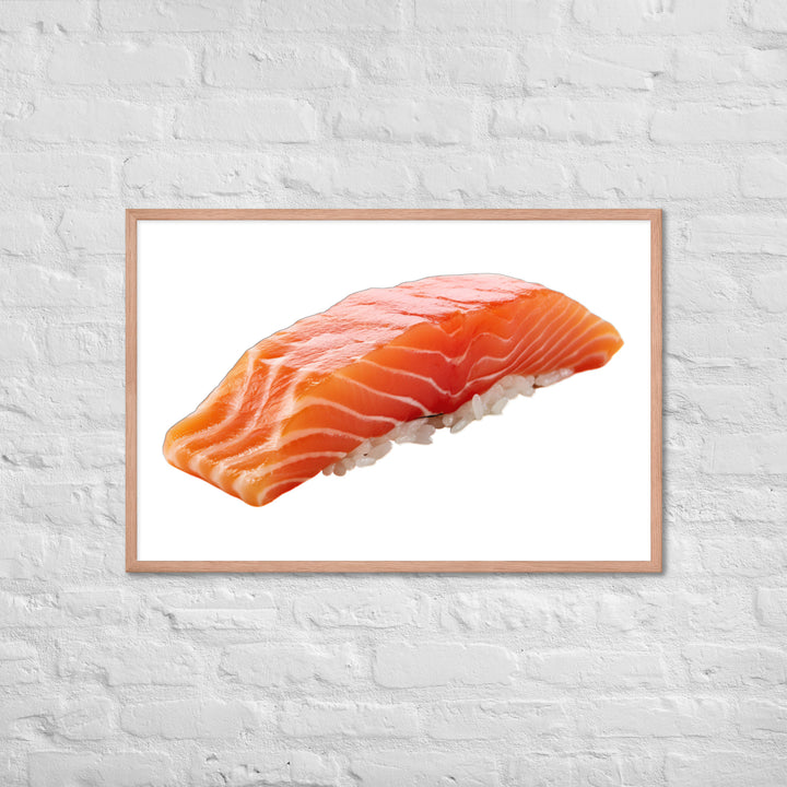 Glistening Salmon Nigiri Framed poster 🤤 from Yumify.AI