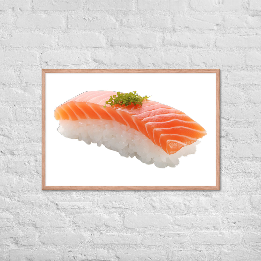 Glistening Salmon Nigiri Framed poster 🤤 from Yumify.AI