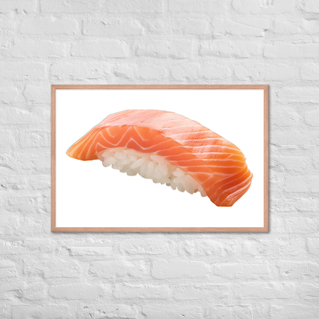 Glistening Salmon Nigiri Framed poster 🤤 from Yumify.AI