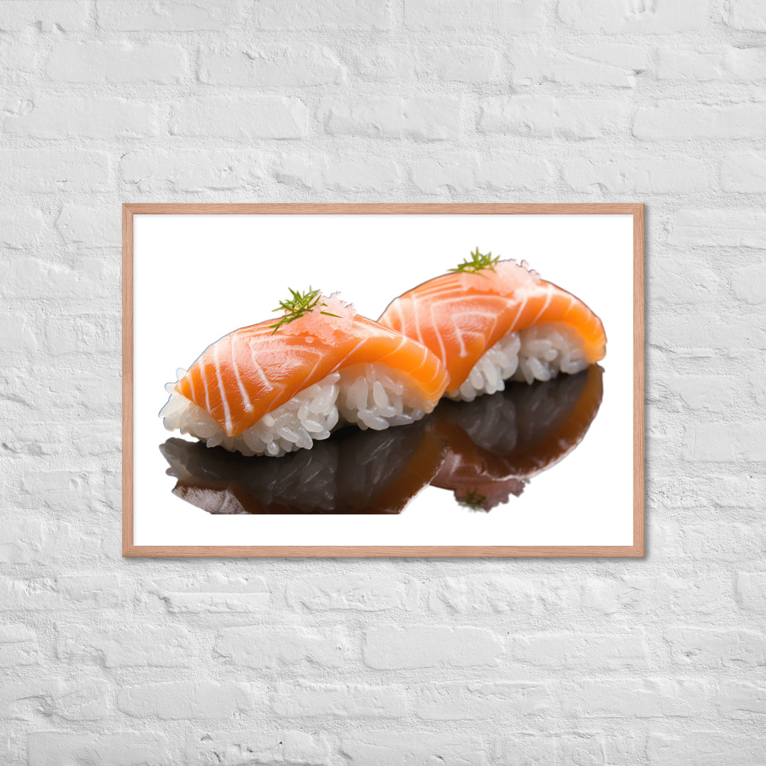 Glistening Salmon Nigiri Framed poster 🤤 from Yumify.AI