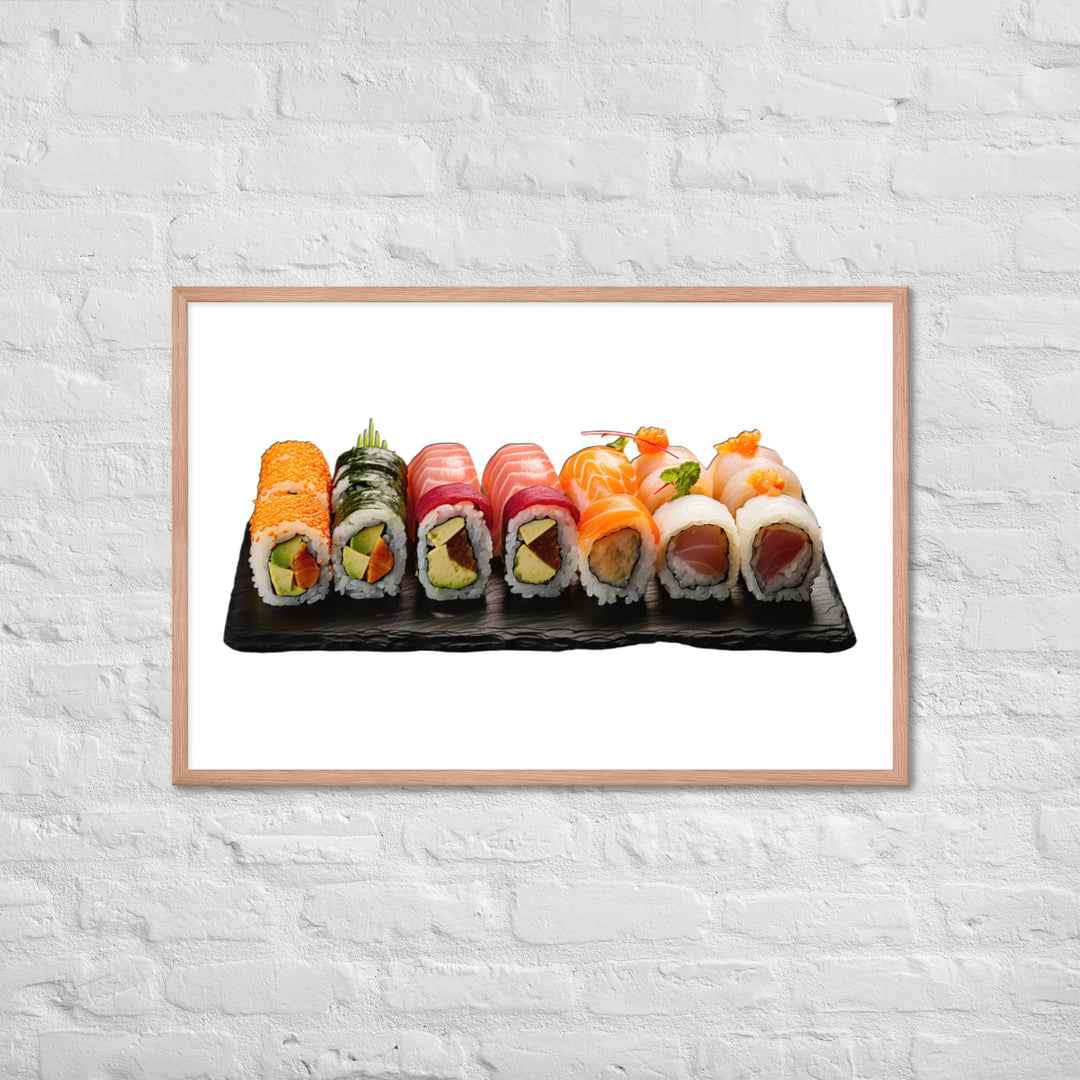 Exquisite Maki Sushi Assortment Framed poster 🤤 from Yumify.AI