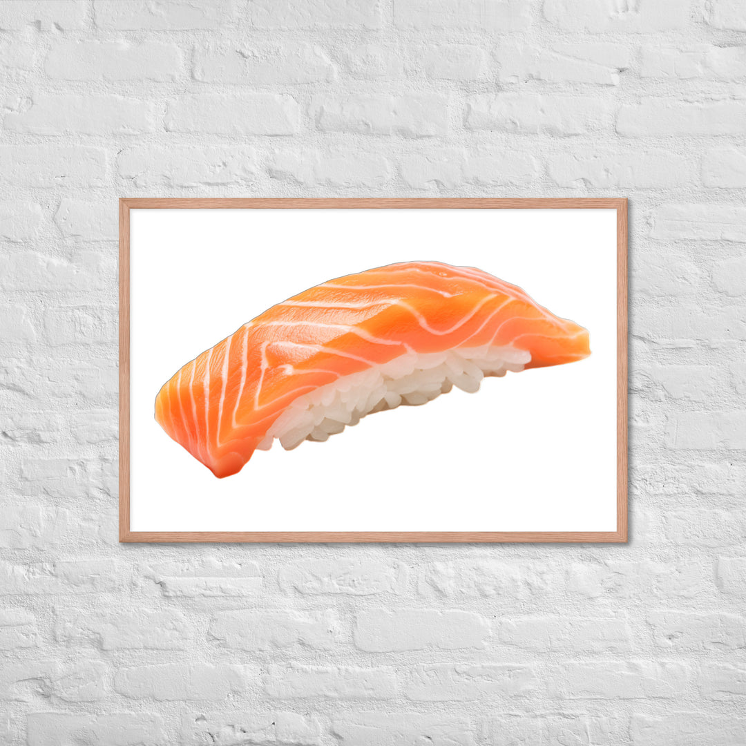 Glistening Salmon Nigiri Framed poster 🤤 from Yumify.AI