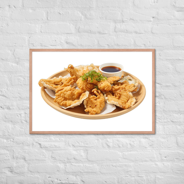 Tempura Fried Oysters Framed poster 🤤 from Yumify.AI