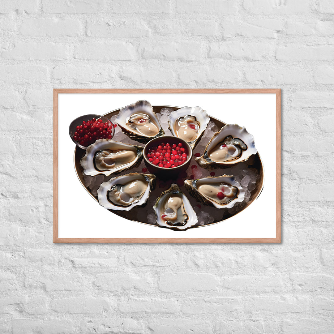 Oysters with Mignonette Sauce Framed poster 🤤 from Yumify.AI