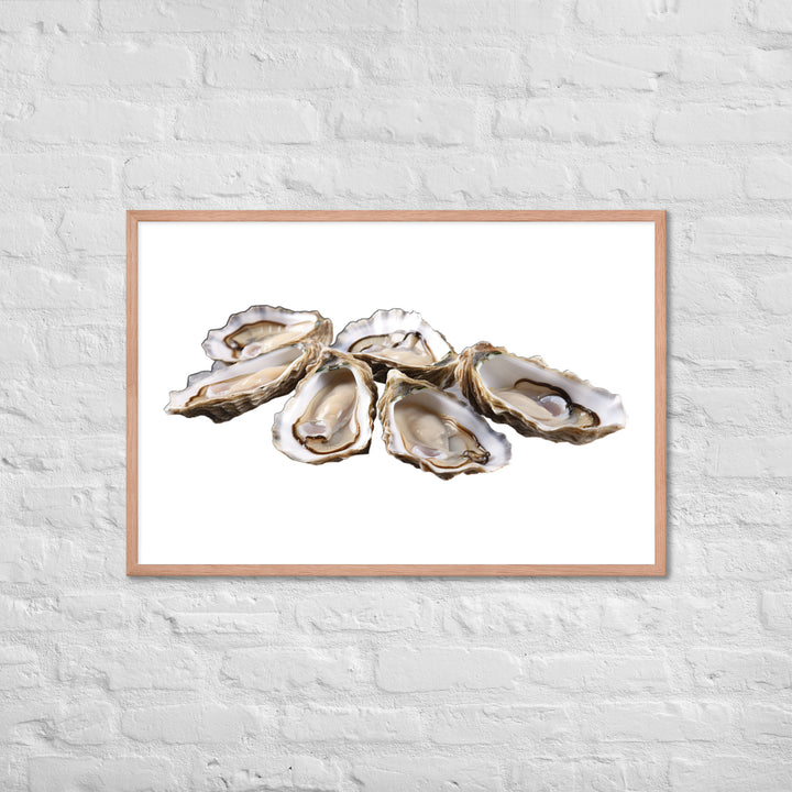 Fresh Raw Oysters Framed poster 🤤 from Yumify.AI