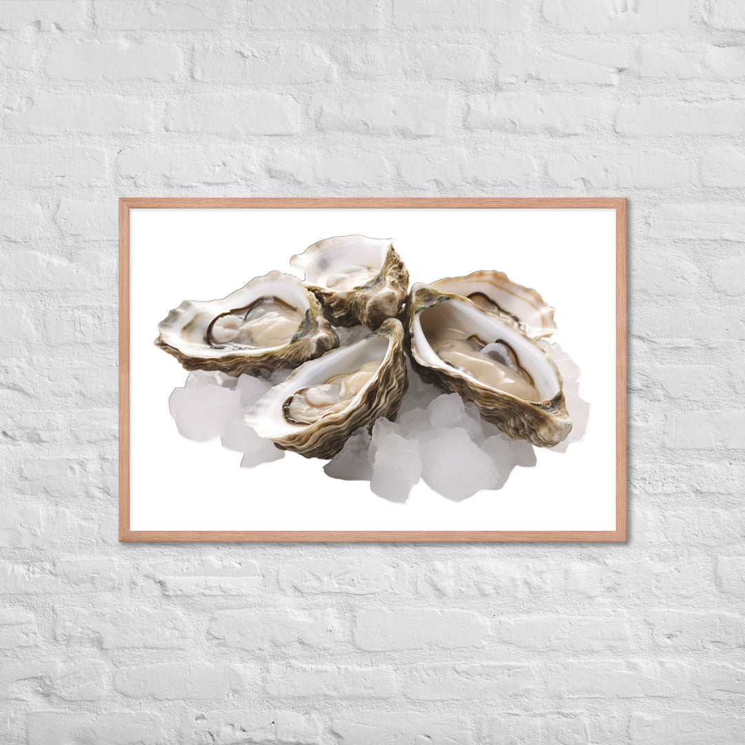 Fresh Raw Oysters Framed poster 🤤 from Yumify.AI