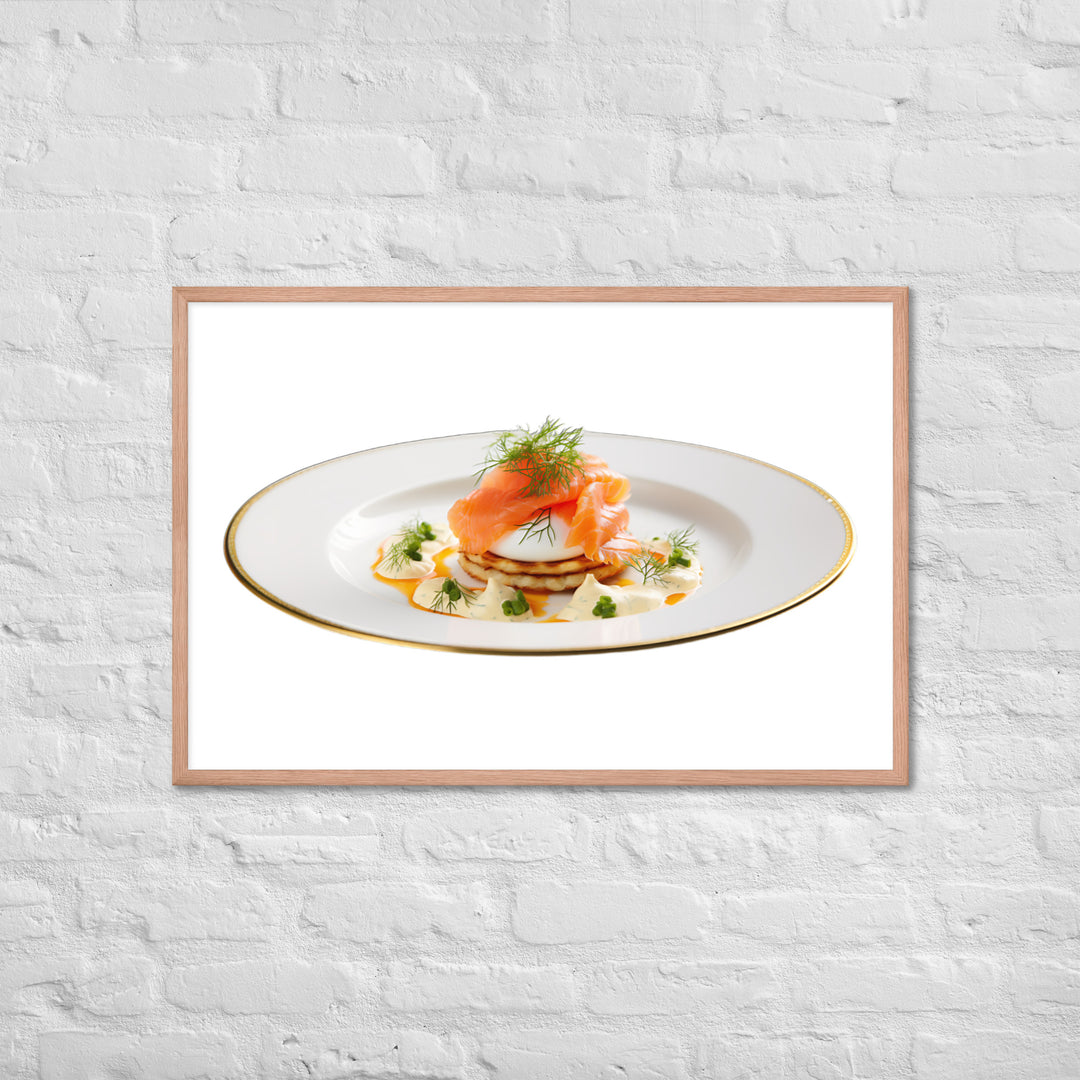 Salmon Eggs Benedict Framed poster 🤤 from Yumify.AI