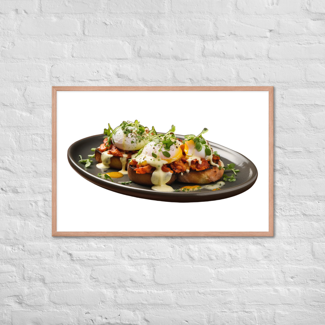 Chorizo Eggs Benedict Framed poster 🤤 from Yumify.AI