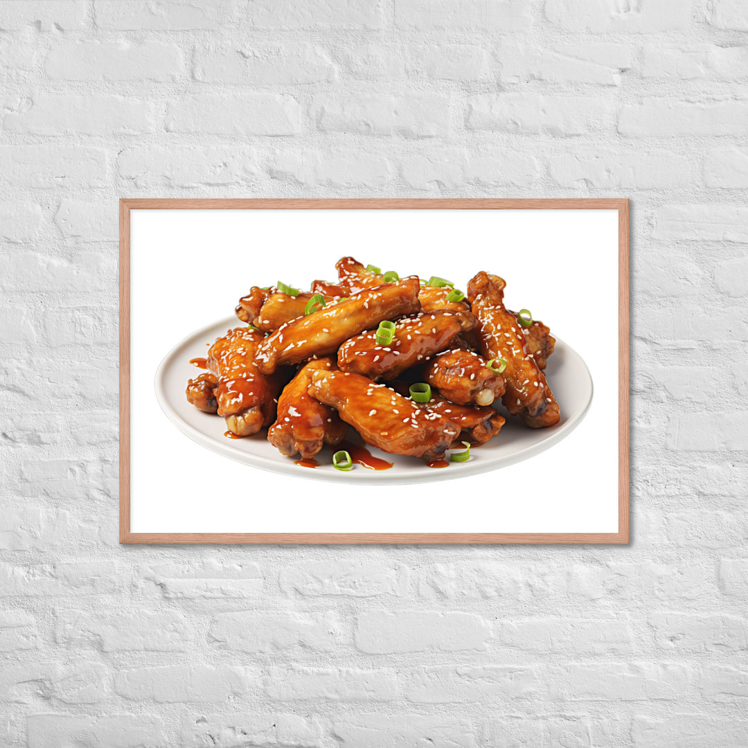 Teriyaki Glazed Chicken Wings Framed poster 🤤 from Yumify.AI