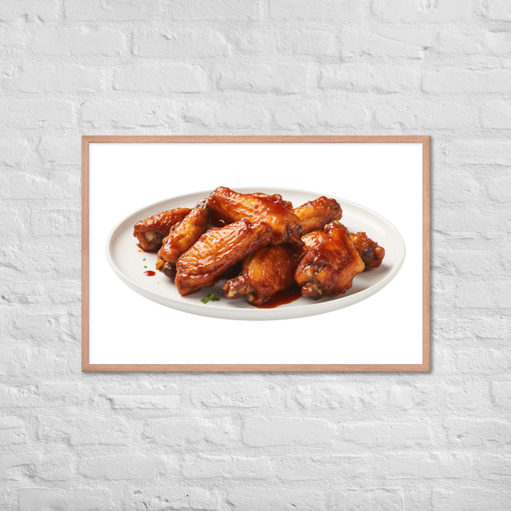 Sweet BBQ Chicken Wings Framed poster 🤤 from Yumify.AI