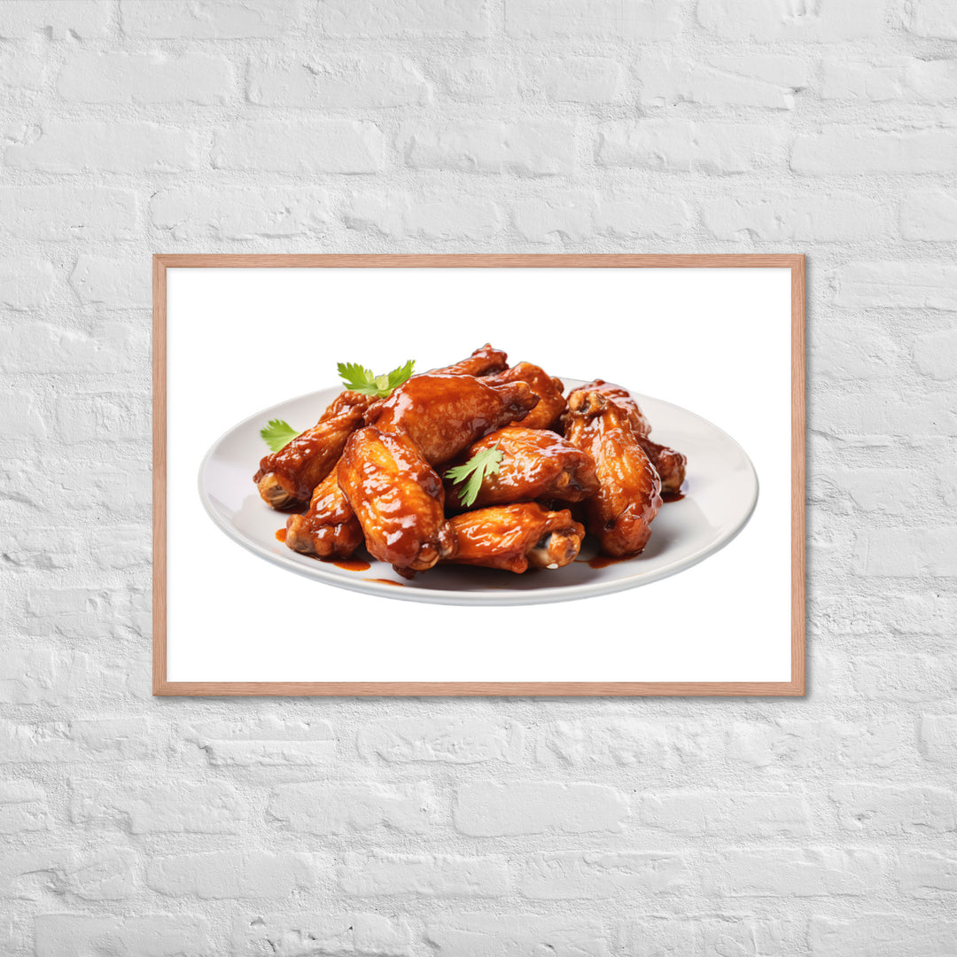 Sweet BBQ Chicken Wings Framed poster 🤤 from Yumify.AI