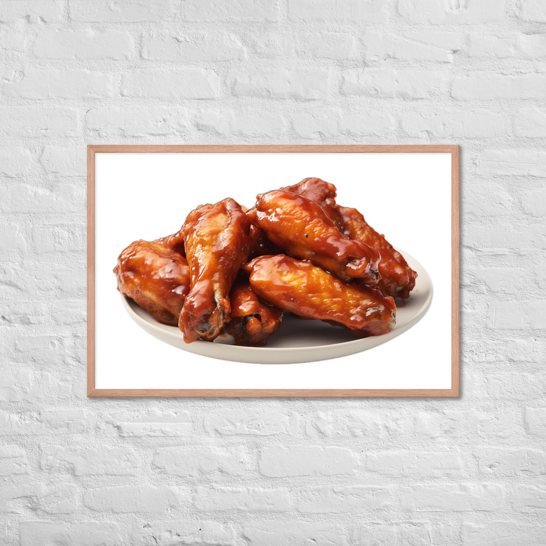 Sweet BBQ Chicken Wings Framed poster 🤤 from Yumify.AI