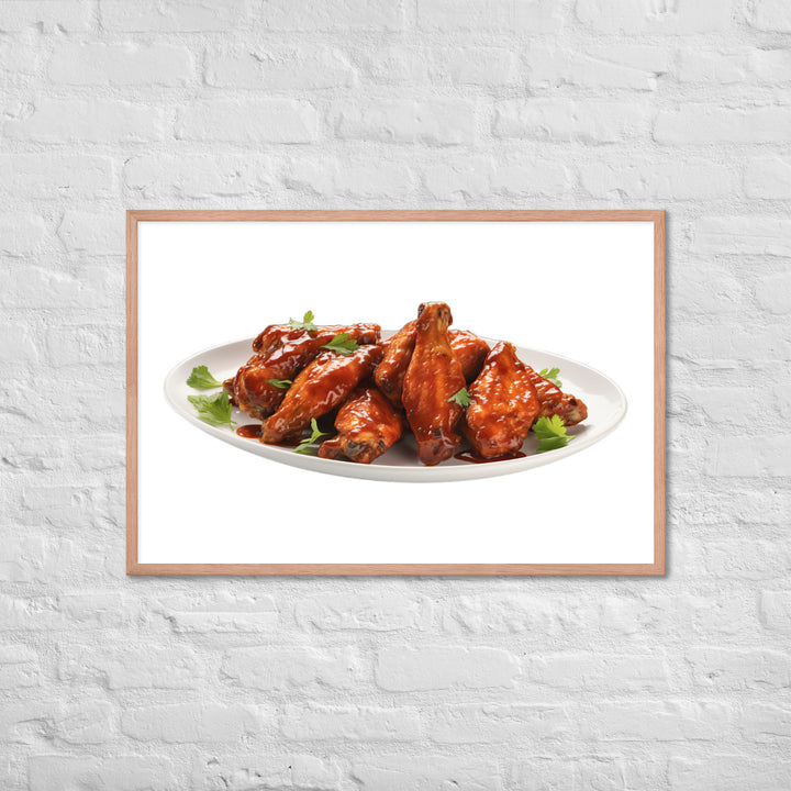 Sweet BBQ Chicken Wings Framed poster 🤤 from Yumify.AI